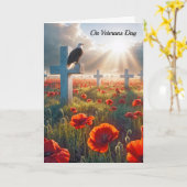 Veteranendag Kale Adelaar op Militair Kruis Kaart (Gele Bloem)