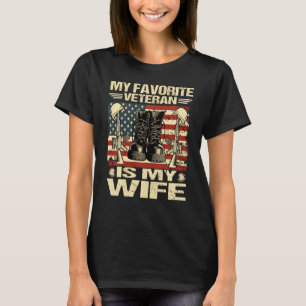 Veteranendag mijn favoriete veteraan is mijn vrouw t-shirt