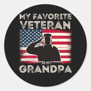 Veteranendag Militaire Mijn favoriete veteraan is Ronde Sticker