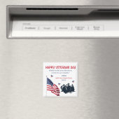 Veteranendag Patriotic USA Vlag Dank je wel Magneet (Insitu (Vaatwasser))