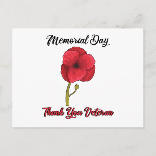 Veteranendag Pride USA Memorial Day Poppy Poppy Briefkaart