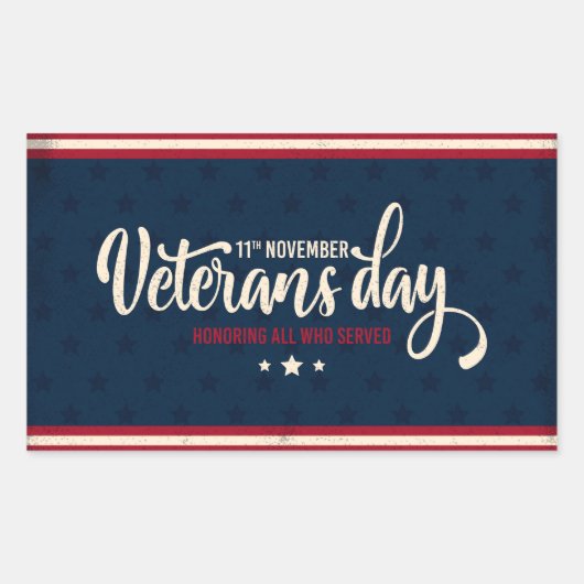 Veteranendag Rechthoekige Sticker (Voorkant)