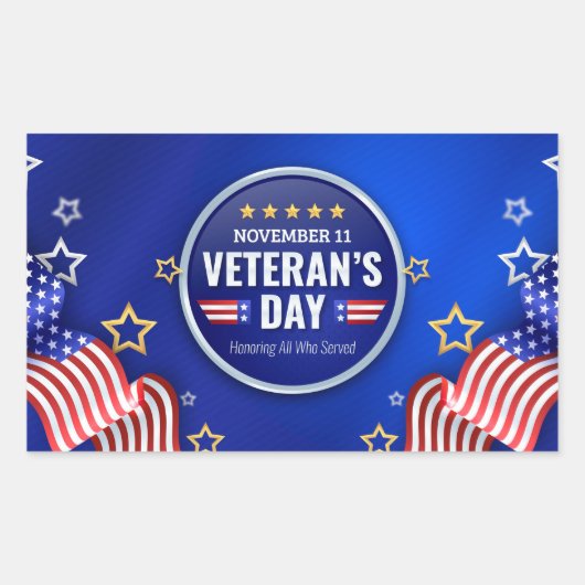Veteranendag Rechthoekige Sticker (Voorkant)