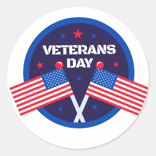 Veteranendag Ronde Sticker (Voorkant)