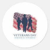 Veteranendag Ronde Sticker (Voorkant)