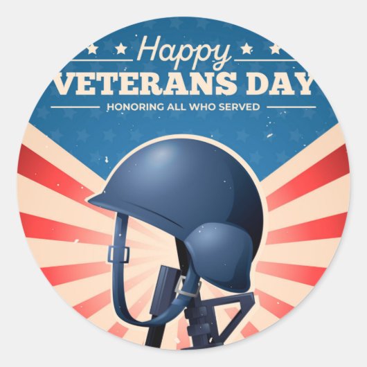 Veteranendag Ronde Sticker (Voorkant)