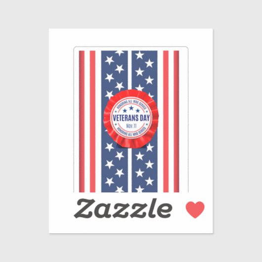 Veteranendag Rosette, op maat gesneden vinylsticke Sticker (Vel)