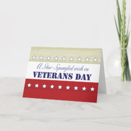 Veteranendag, Star Spangled Wish, Red, White, Blue Kaart