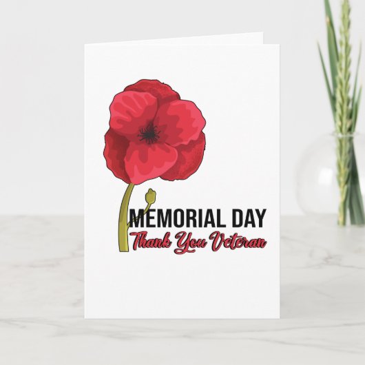 Veteranendag van de papaver kaart (Voorkant)