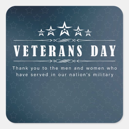 Veteranendag Vierkante Sticker (Voorkant)