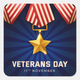 Veteranendag Vierkante Sticker