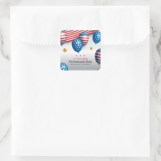 Veteranendag Vierkante Sticker (Tas)