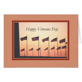 Veteranendag, vlaggen op zonsondergang