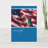 Veteranendag, Vrijheidsbeeld en Vlag Bedankkaart (Voorkant)