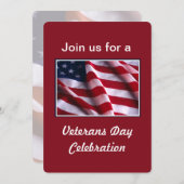 Veteranendagfeestdag, vlag op rood kaart (Voorkant / Achterkant)