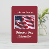 Veteranendagfeestdag, vlag op rood kaart (Staand voorkant)