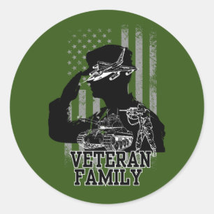 Veteranenfamilie Ronde Sticker