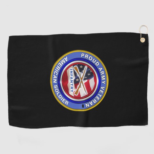 VeteraneninfanterieSoldaat van het leger Golfhanddoek (Horizontaal)