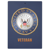 Veteranenklembord van de Amerikaanse marine Klembord (Achterkant)