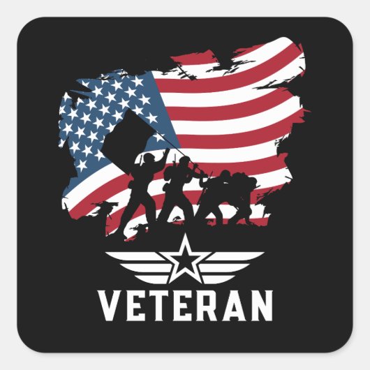 Veteranenleger Vierkante Sticker (Voorkant)