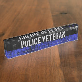 Veteranenpolitievlag van de politie naambordje (Zijkant)
