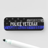 Veteranenpolitievlag van de politie naamplaatje (In situ)