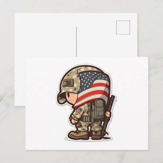 Veteranentrots: eren van onze Amerikaanse legerhel Briefkaart (Voorkant / Achterkant)