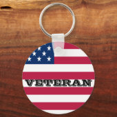 Veteranenveteranen van het Amerikaanse Vlaggenpatr Sleutelhanger (Achterkant)