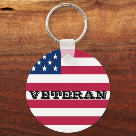 Veteranenveteranen van het Amerikaanse Vlaggenpatr Sleutelhanger (Voorkant)