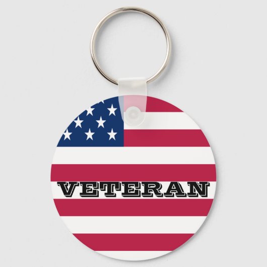 Veteranenveteranen van het Amerikaanse Vlaggenpatr Sleutelhanger (Achterkant)