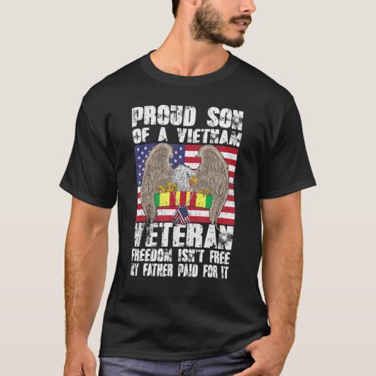 Veteranenvrijheid is niet vrij voor proud-zoon van t-shirt (Voorkant)