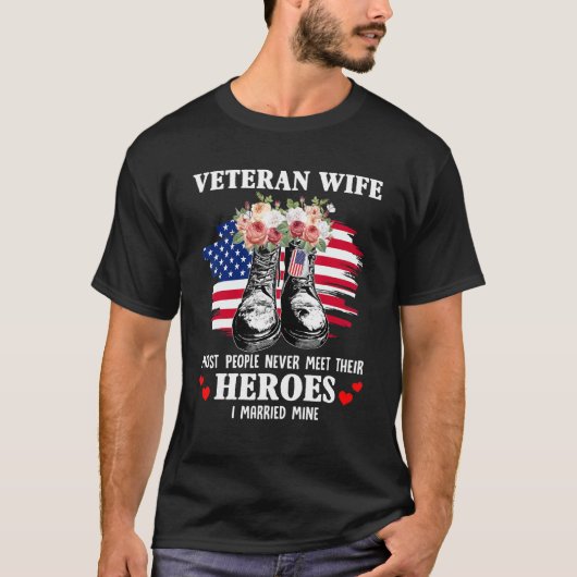 Veteranenvrouw De meeste mensen ontmoeten hun held T-shirt (Voorkant)