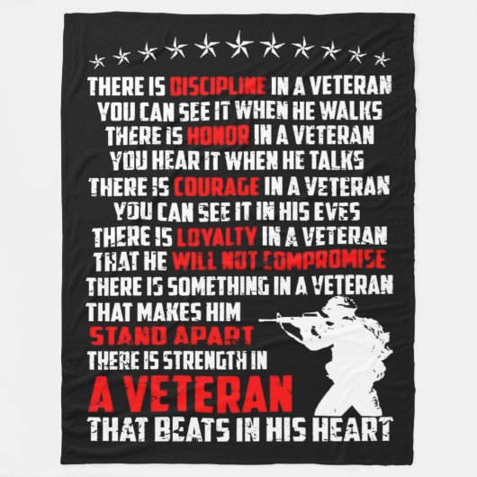 VETERANMOTTO FLEECE DEKEN (Voorkant)
