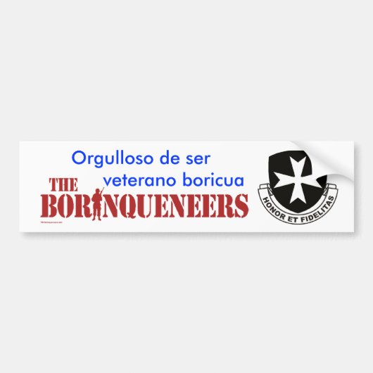 Veterano Boricua 2 - Bumpersticker (Voorkant)