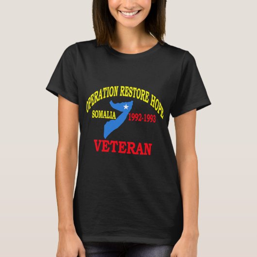 Veteranoperatie Mogadishu Somalia T-shirt (Voorkant)