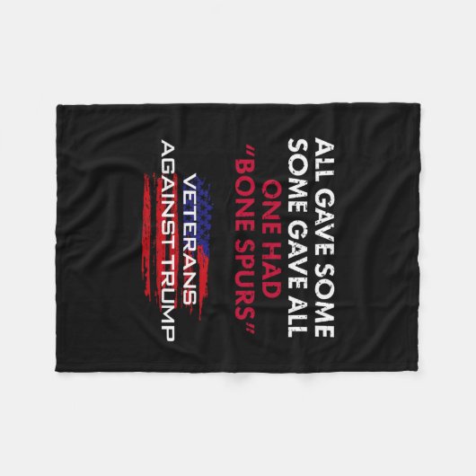Veterans Anti-trump Draft Dodger Bone Spurs For Ve Fleece Deken (Voorkant (Horizontaal))