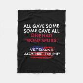 Veterans Anti-trump Draft Dodger Bone Spurs For Ve Fleece Deken (Voorkant)