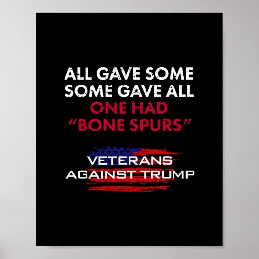 Veterans Anti-trump Draft Dodger Bone Spurs For Ve Poster (Voorkant)
