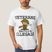 Veterans Before Illegals Veterans Day T-shirt (Voorkant)