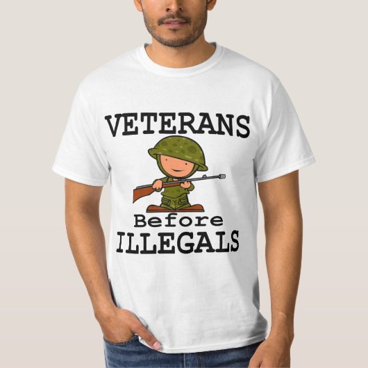 Veterans Before Illegals Veterans Day T-shirt (Voorkant)