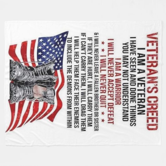 VETERANS CREED FLEECE DEKEN (Voorkant (Horizontaal))