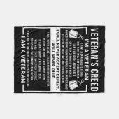 Veteran's Creed Patriot War Usa Oath Grandpa  Fleece Deken (Voorkant (Horizontaal))