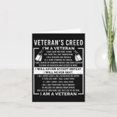 Veteran's Creed Patriot War Usa Oath Grandpa  Kaart (Voorkant)