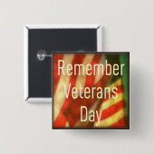 Veterans Dag Button - Onthoud veteranendag (Voorkant /achterkant)
