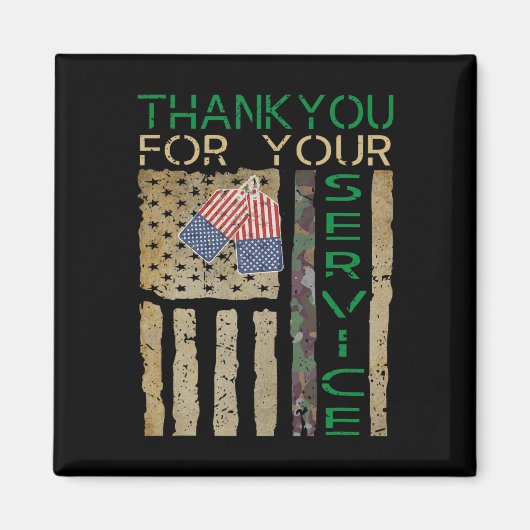 Veterans Dag Dank u voor uw service Soldaat Ca Magneet (Voorkant)