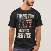 Veterans Dag Dank u voor uw services Patriottisch T-shirt (Voorkant)