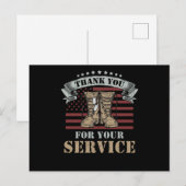 Veterans Dag Gift Hartelijk dank voor uw service Briefkaart (Voorkant / Achterkant)