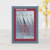 Veterans Dag Kaart met vijf vlaggen (Gele Bloem)