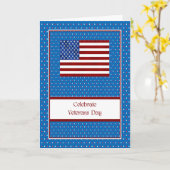 Veterans Dag Kaart met vlag en sterren (Gele Bloem)