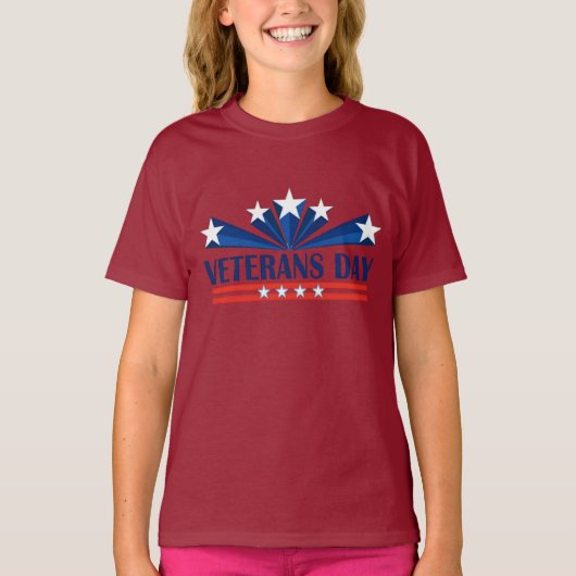 Veterans Dag Meisje T-Shirt (Voorkant)